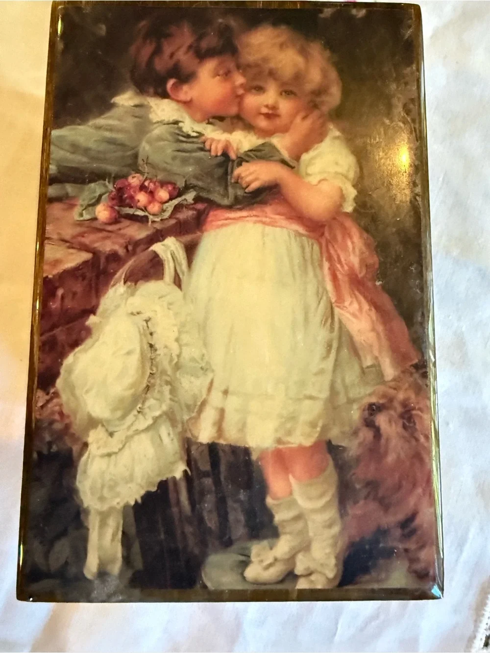 Vintage Reuge Romance Wood Music Box 
